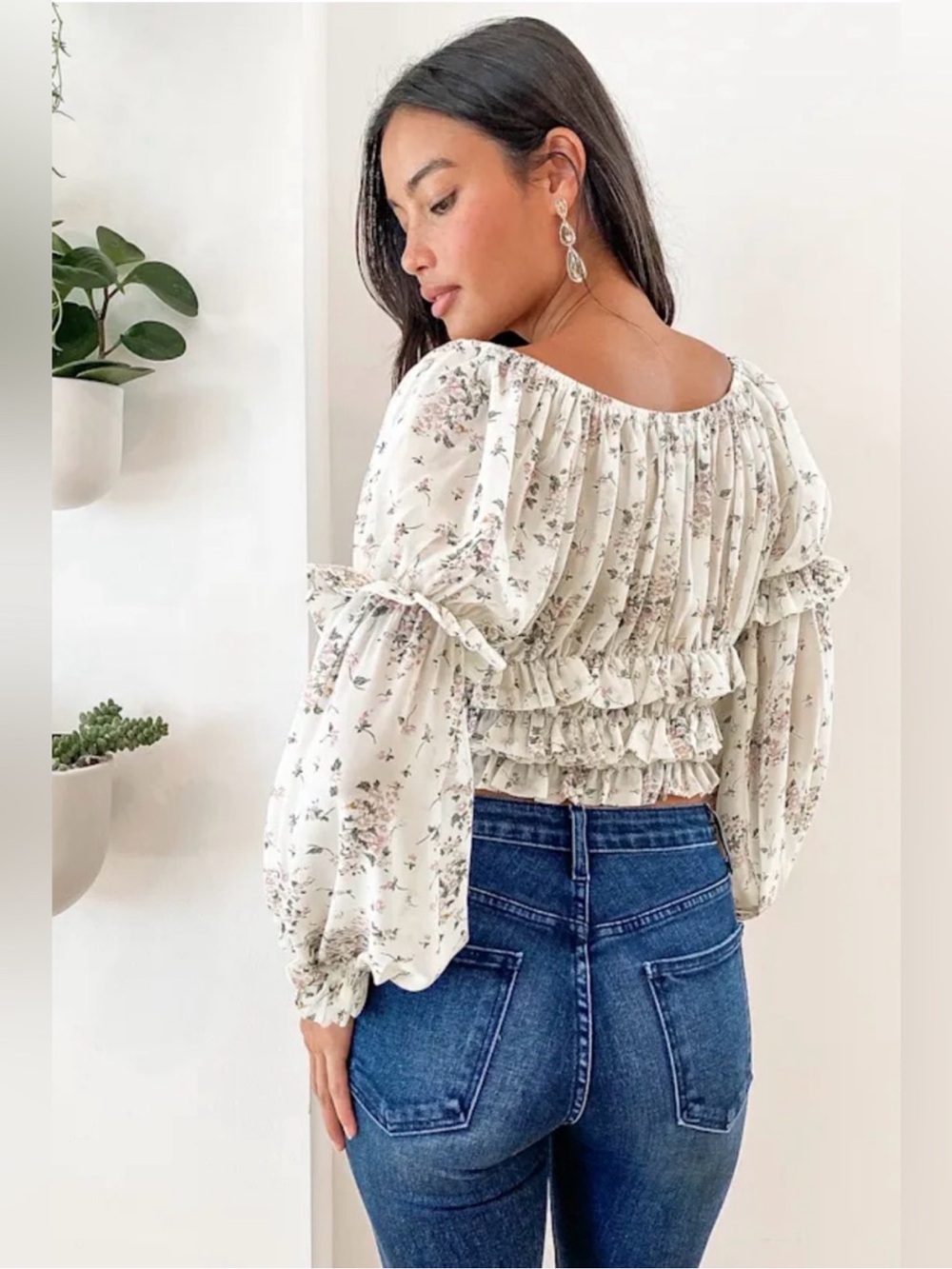Lulus Floral Print Ruffled Long Sleeve Top - Picture 2 of 9